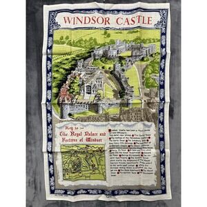 Vintage All Pure Linen Ulster Irish Weavers Windsor Castle Tea Towel